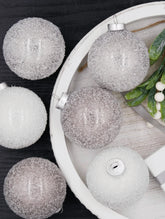 Conjunto de enfeites prateados foscos (pacote com 6)