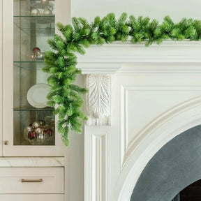 Guirlanda de abeto real com luzes LED brancas quentes (acionadas por tomada)