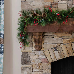 Guirlanda de sequoia com 70 luzes LED brancas quentes (operada por bateria)