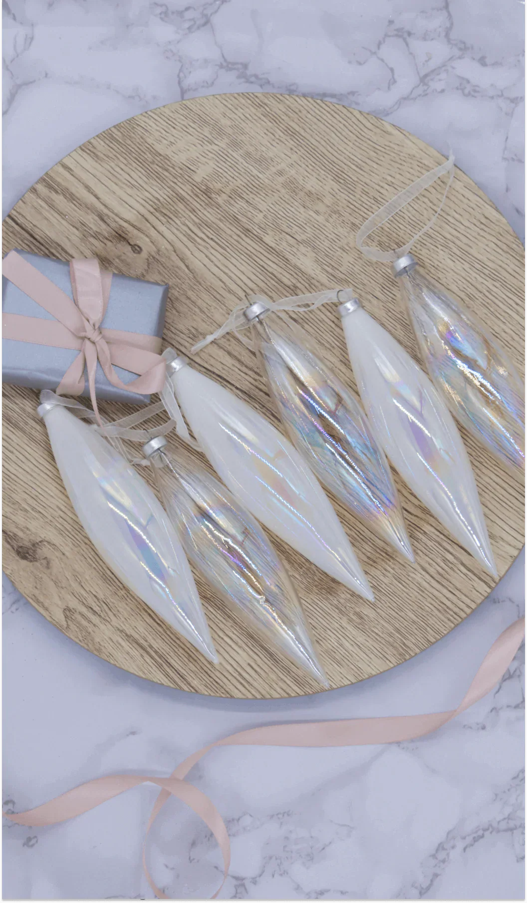 Conjunto de enfeites de vidro esférico (pacote com 6)