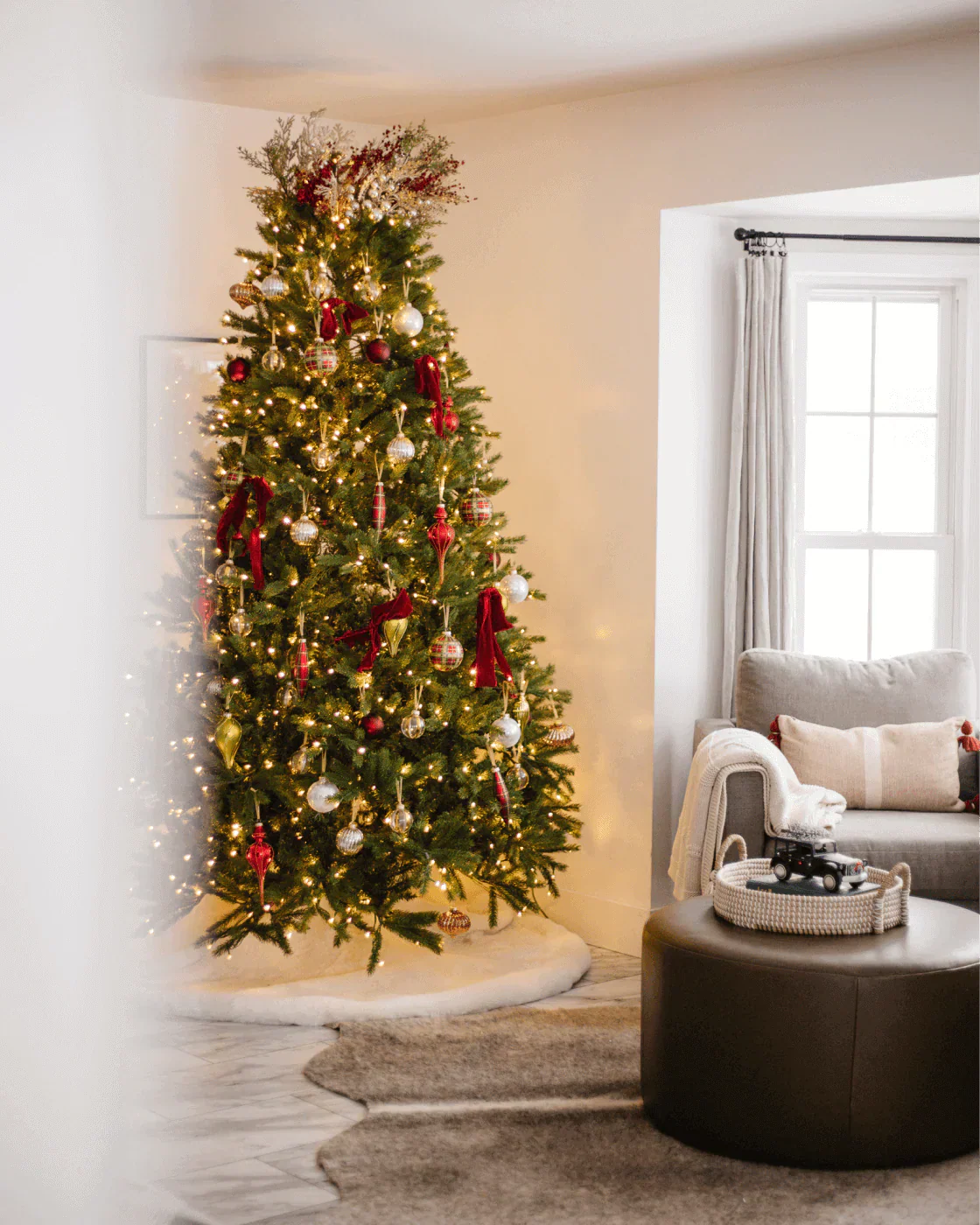 Conjunto de enfeites de vidro tradicionais de 30 peças (vermelho - verde) edição limitada