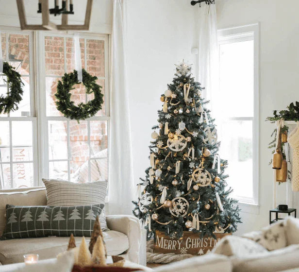 Árvore de Natal artificial de abeto azul Tribeca com 550 luzes LED brancas quentes