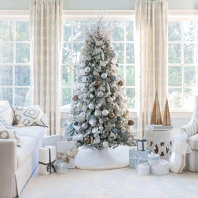 Conjunto de enfeites de vidro Winter Wonderland com 15 peças (azul e cinza)